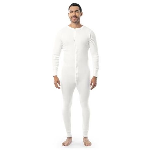 Indera abito da uomo in maglia a coste in cotone, bianco, m