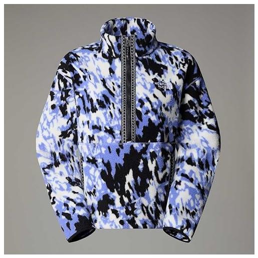 THE NORTH FACE nf0a88z365n w tnf fleeski 1/4 zip po maglia lunga donna virtual blue trail grid taglia xl