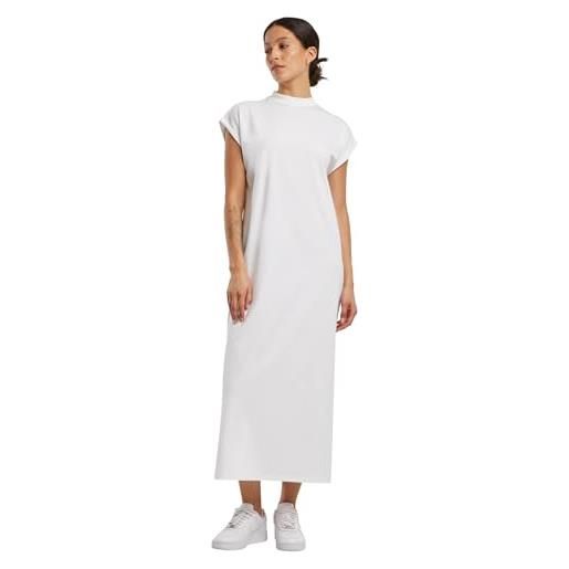 Build your brand by302-ladies long extended shoulder dress nan, bianco, l donna