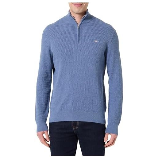 GANT mini cable half zip, blue jeans mélange, m