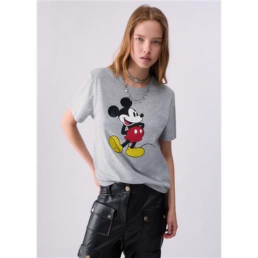 Liu jo t-shirt con stampa, grigio
