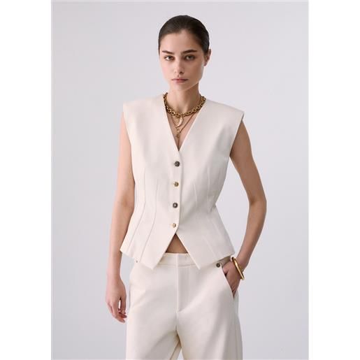 Liu jo gilet in punto milano, bianco