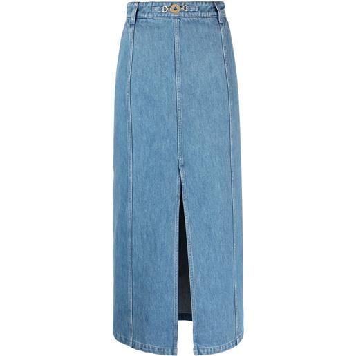 Patou gonna midi denim con spacco - blu