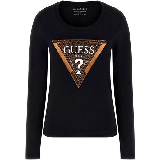 GUESS donna guess t-shirt ls triangle leo donna