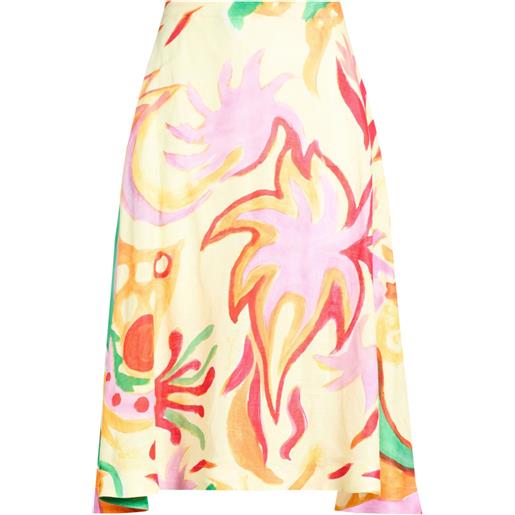 MARNI - gonna midi - giallo pastello