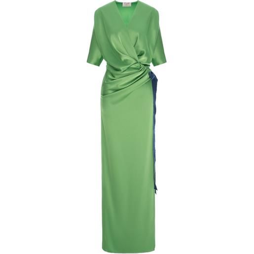 V:PM ATELIER abito lungo samantha drappeggiato - verde