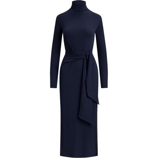 Lauren Ralph Lauren abito midi a collo alto - blu