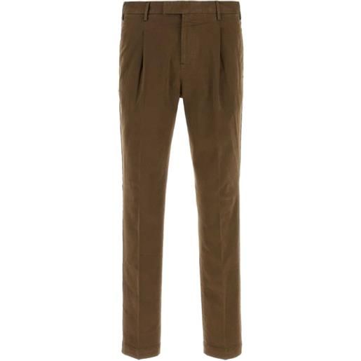 PT Torino pantaloni slim con pieghe - marrone
