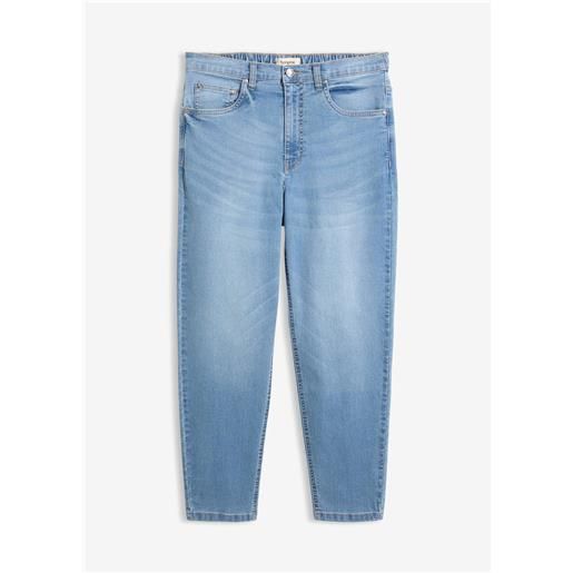 bonprix mom jeans cropped, vita alta-blu