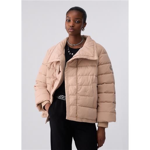 Liu jo giubbotto con cinturino gioiello, beige
