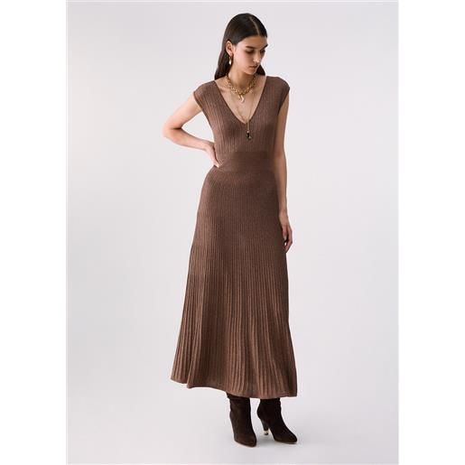 Liu jo abito lungo in lurex, marrone