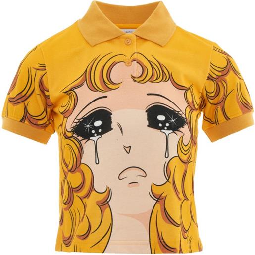 pushBUTTON polo con stampa grafica - giallo