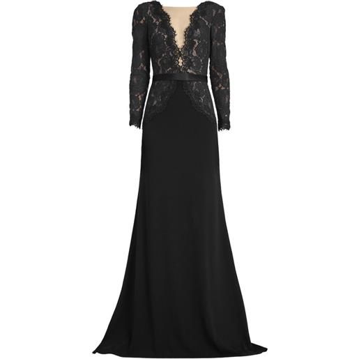 Tadashi Shoji abito da sera corwin con cintura - nero