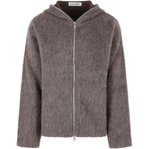 OUR LEGACY cardigan con cappuccio - toni neutri