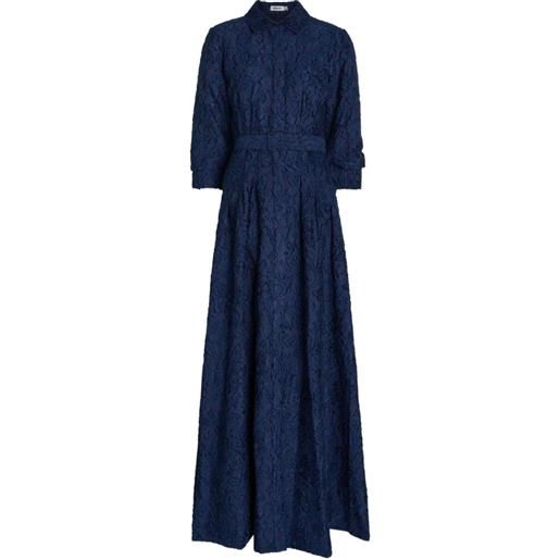 SIMKHAI abito lungo courtney con effetto jacquard - blu