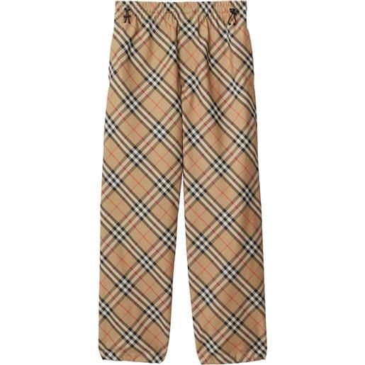 Burberry pantaloni dritti a quadri - marrone