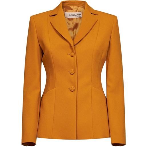 Blanca Vita giacca monopetto aderente - arancione