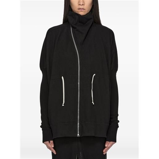 Rick Owens DRKSHDW felpa con zip asimmetrica - nero