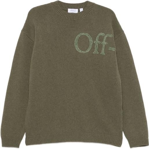 Off-White maglione con ricamo - verde
