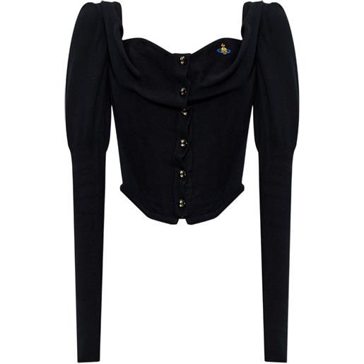 Vivienne Westwood corsetto bea con maniche a palloncino - nero