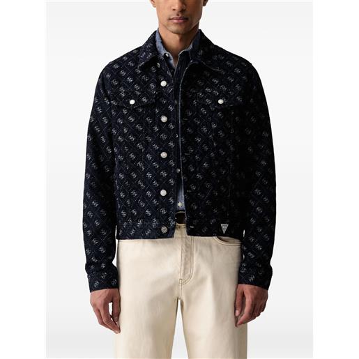 GUESS USA giacca denim jacquard - blu