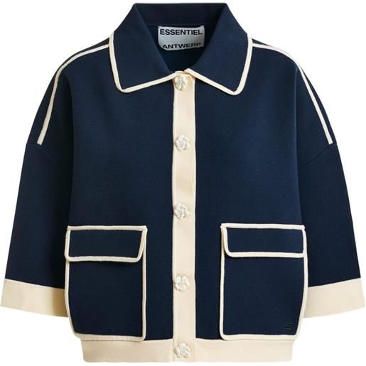 Essentiel Antwerp cardigan con dettagli a contrasto - blu