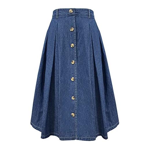 Alaster Queen gonna lunga a pieghe da donna midi alta vita elasticizzata con tasche fluide per le donne uk