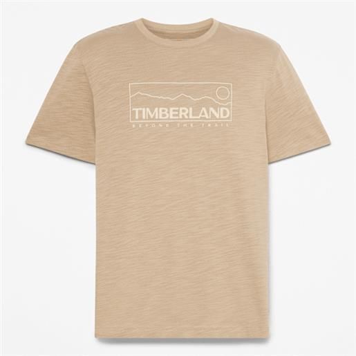Timberland - t-shirt a maniche corte con grafica stilizzata da uomo in marrone, uomo, marrone, taglia: l