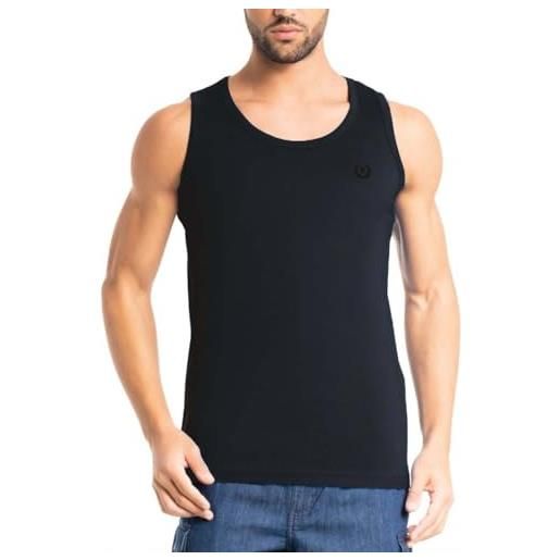 BE BOARD - canotta 909big spalla larga 100% cotone morbido, design casual e confortevole, perfetta per sport e tempo libero - nero, 9xl