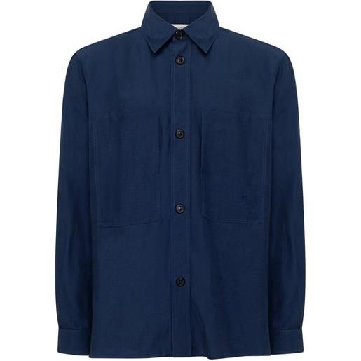 Laneus giacca-camicia con tasche - blu