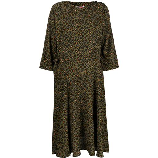 Kenzo abito midi con stampa - verde