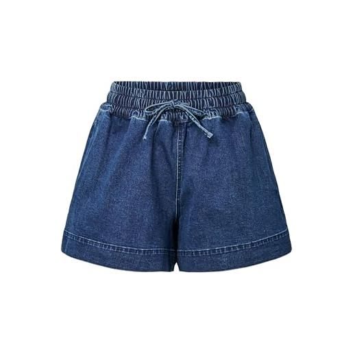 Pieces - pcbillo hw pull up denim shorts, pcbillo hw - pantaloncini di jeans con linguetta donna