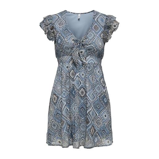 ONLY onlasta life s/s peekaboo dress wvn, denim sbiadito, l