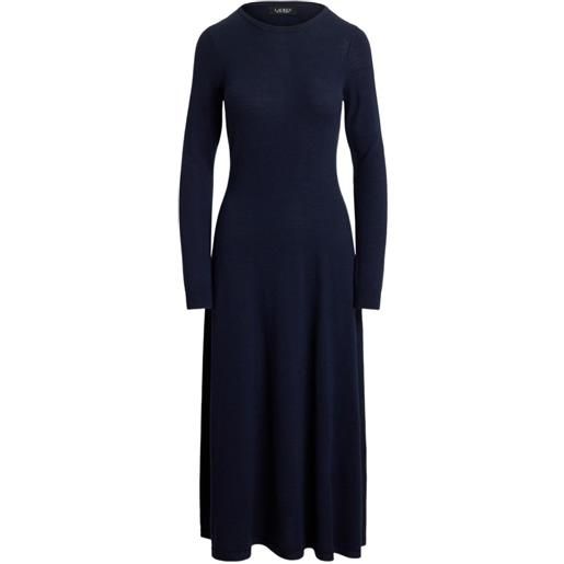 Lauren Ralph Lauren abito midi girocollo - blu