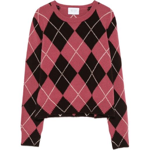 BeYou maglione girocollo a rombi - rosa