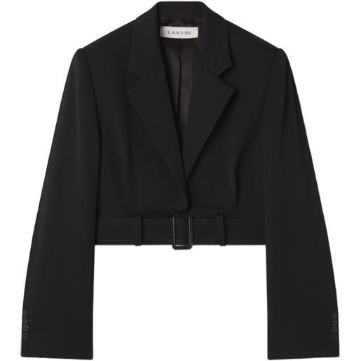 Lanvin giacca corta in lana con cintura - nero
