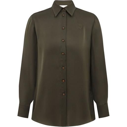 ZIMMERMANN camicia in raso con ricamo - verde