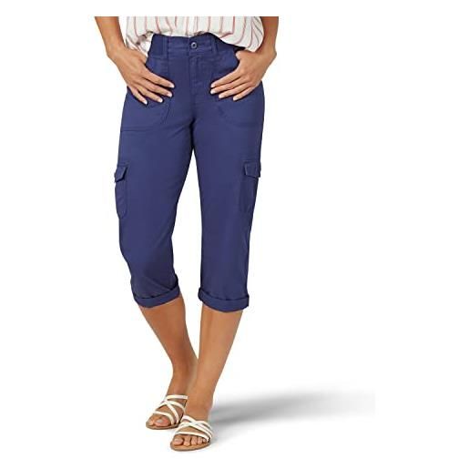 Lee - pantaloni capri cargo da donna con vestibilità comoda austyn, blu inchiostro, 48
