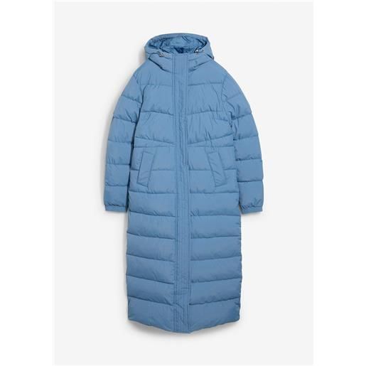 bonprix giubbotto lungo trapuntato con cappuccio-blu
