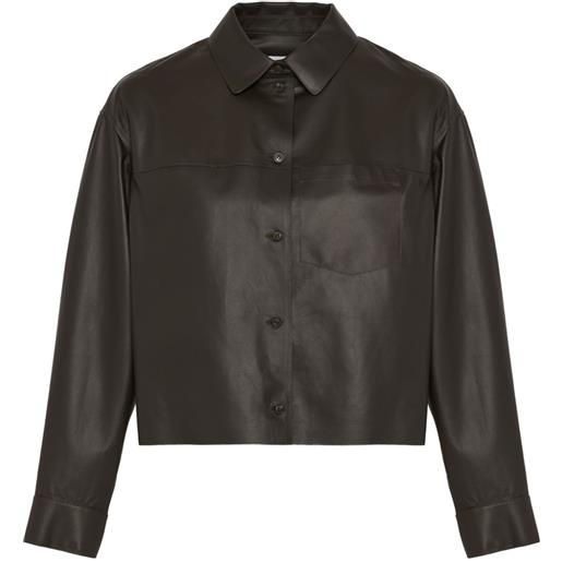 Yves Salomon camicia in pelle - marrone
