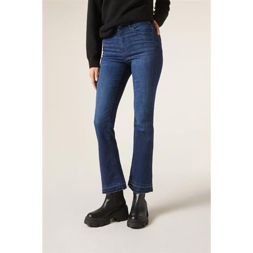 Calzedonia jeans a zampa cropped blu