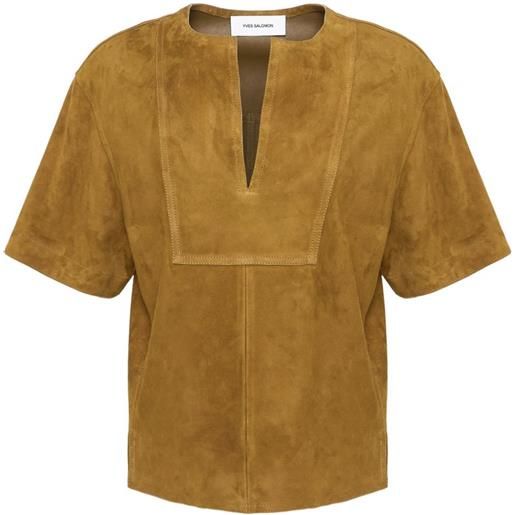 Yves Salomon blusa con scollo a v - toni neutri