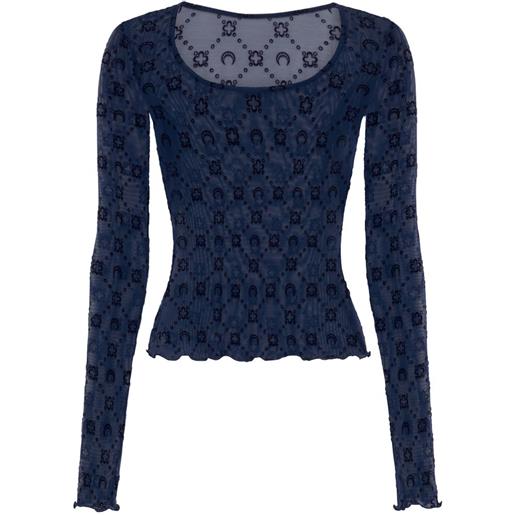 Marine Serre t-shirt con monogramma - blu