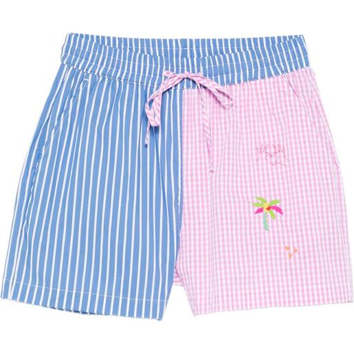 SUSANNA BLU shorts a righe con ricamo