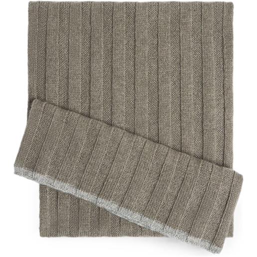 Brunello Cucinelli Kids sciarpa a coste in cashmere - verde