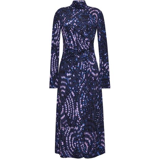 Cara Cara abito hera midi con dettaglio arricciato - blu
