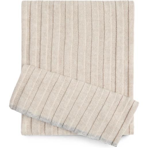 Brunello Cucinelli Kids sciarpa a coste in cashmere - toni neutri