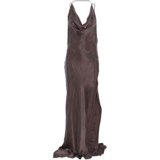 THE ANDAMANE abito lungo con scollo drappeggiato - marrone