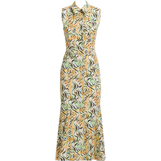 Marni chemisier midi a fiori con cut-out - arancione