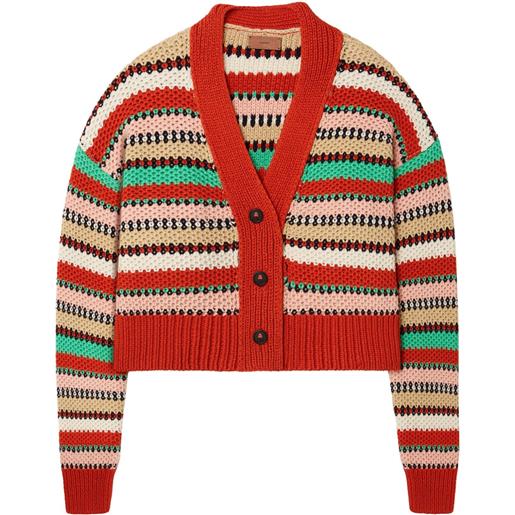 Alanui cardigan sunny stripes - rosso